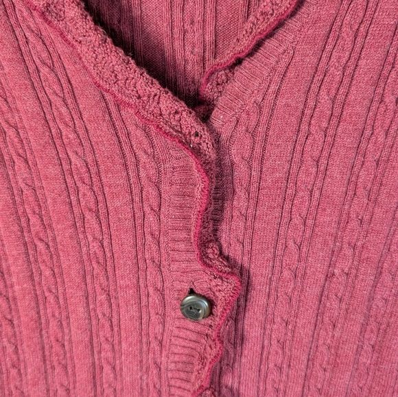 Eddie Bauer Burgundy Cardigan - Size: Medium (Tall) - Picture 5 of 6